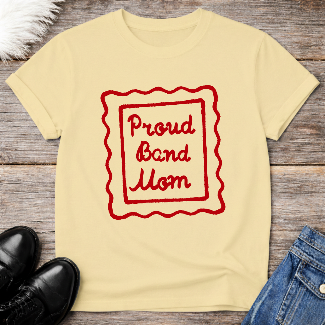 Proud Band Mom Doodle Stamp Tee