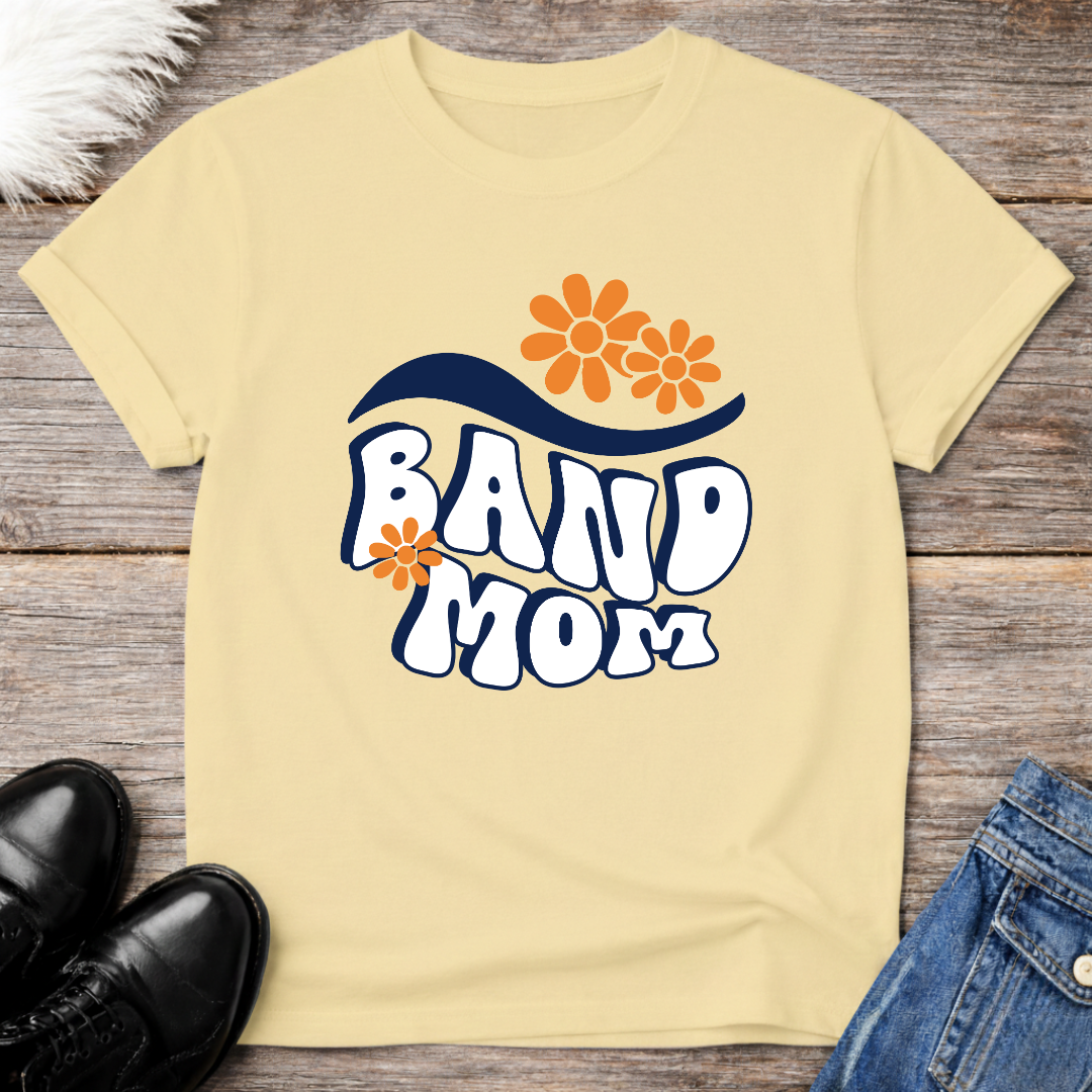 Retro Band Mom Flower Graphic T-Shirt