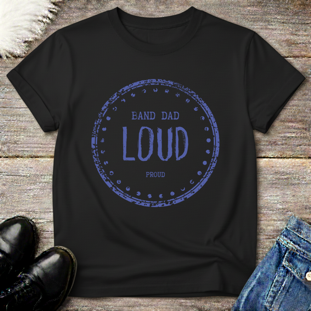 Band Dad Loud Vintage Stamp Tee