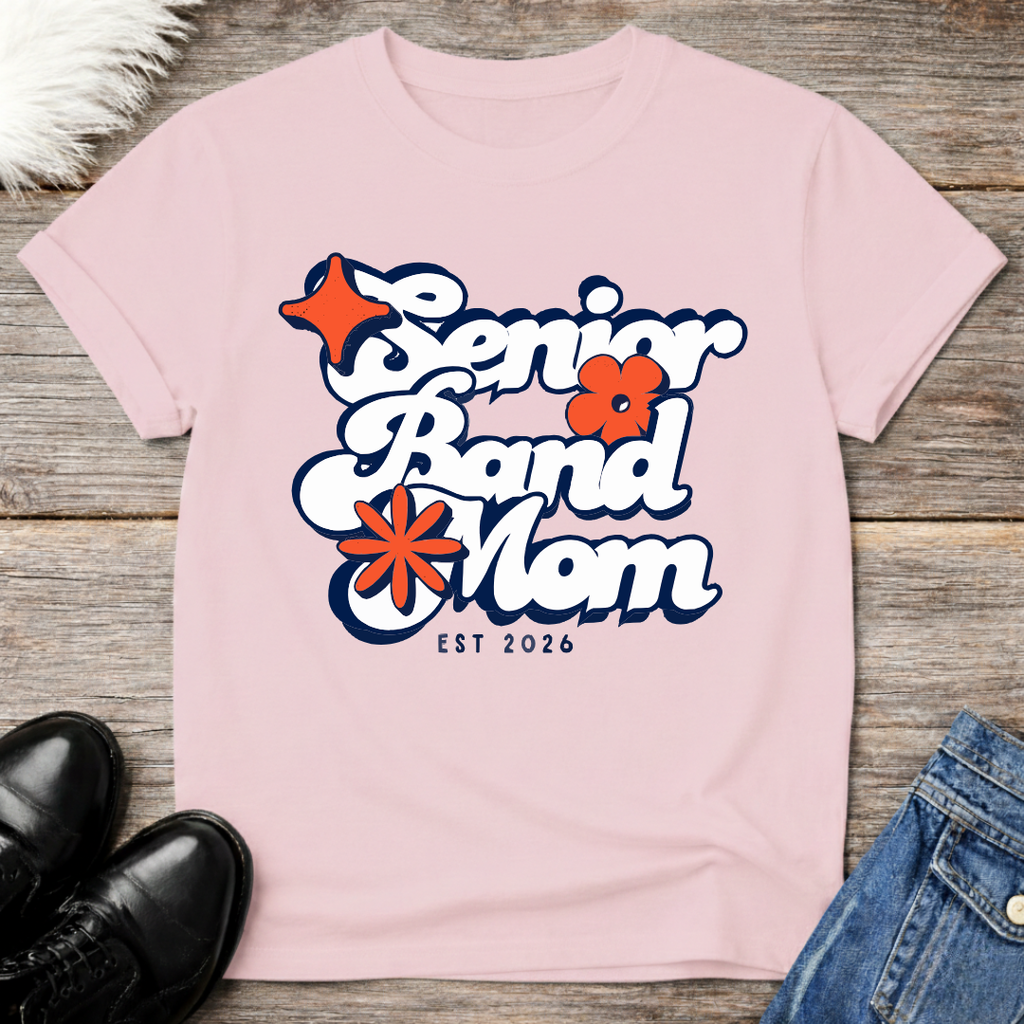 Senior Band Mom Est 26 Retro Tee