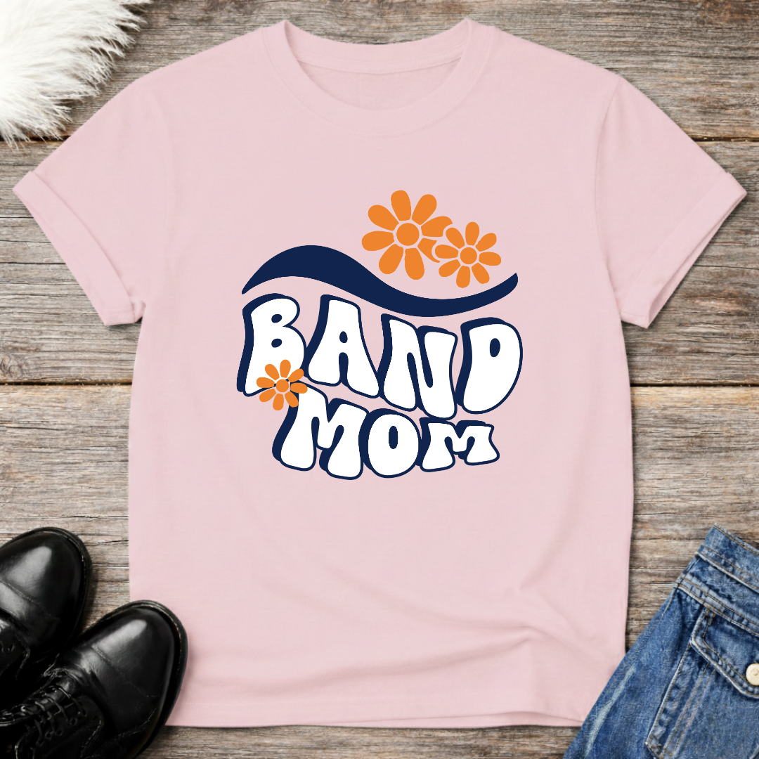 Retro Band Mom Flower Graphic T-Shirt