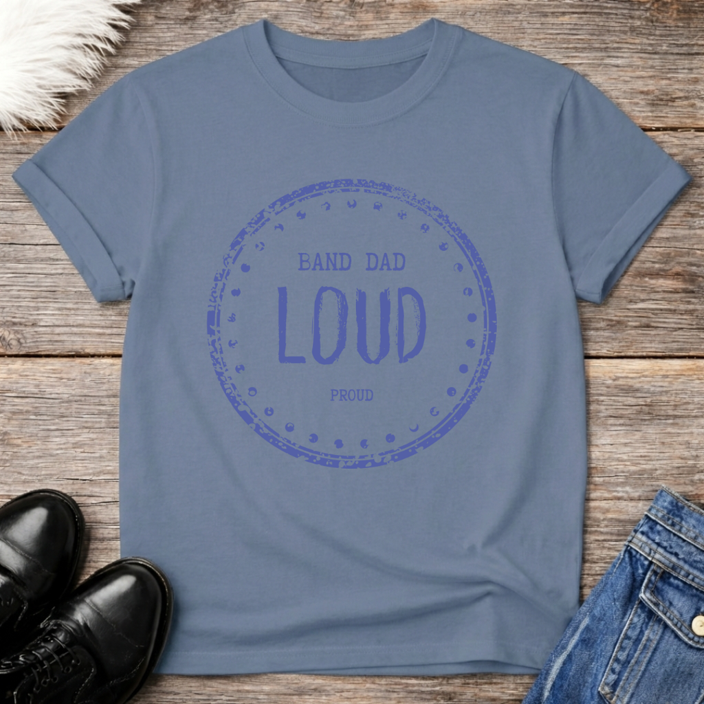 Band Dad Loud Vintage Stamp Tee