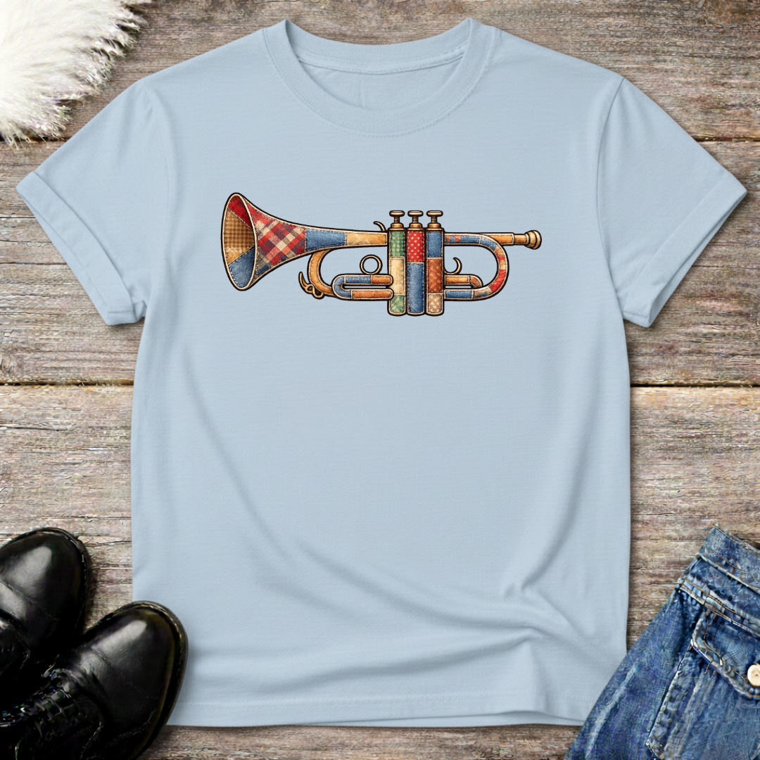 Trumpet Faux Patchwork Tee