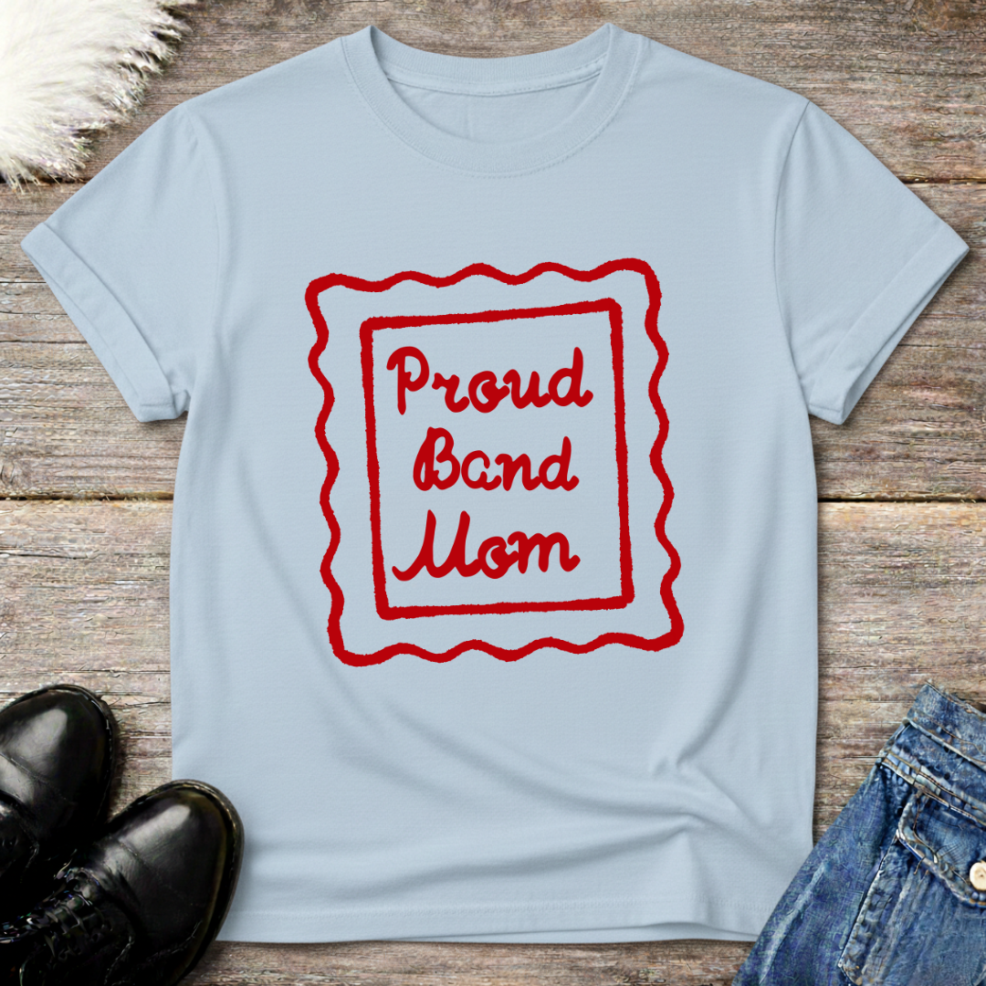 Proud Band Mom Doodle Stamp Tee