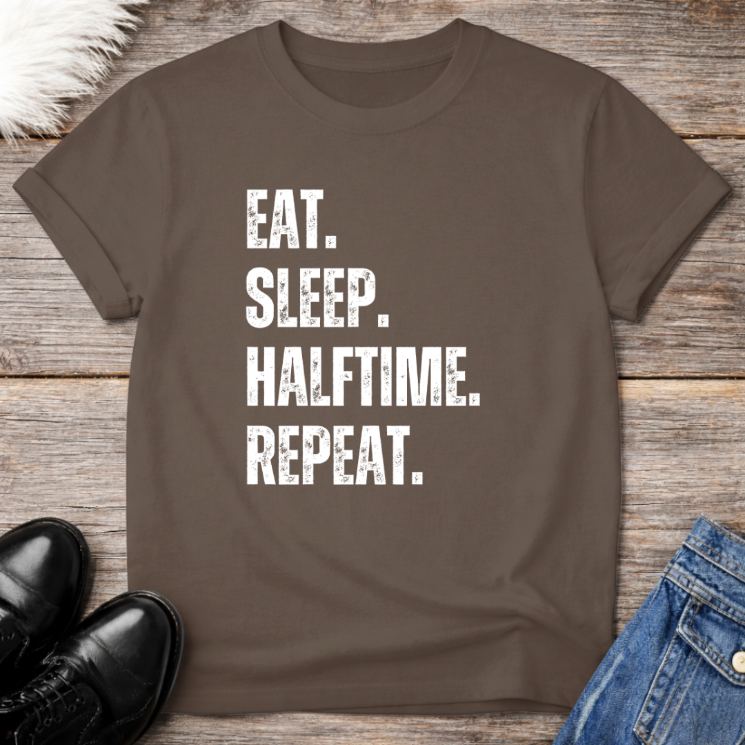 Eat Sleep Halftime Repeat Grunge T-Shirt