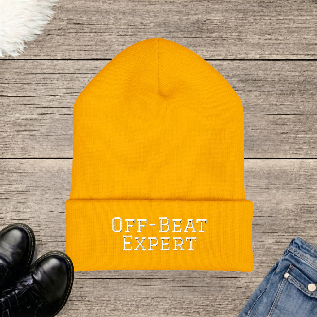 Off-Beat Expert Embroidered Cuffed Beanie