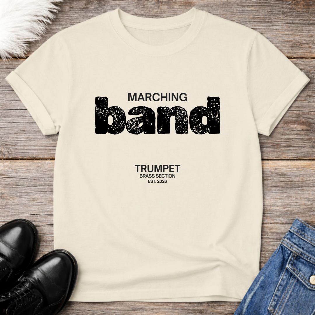 Band Trumpet Est 26 Grunge Tee