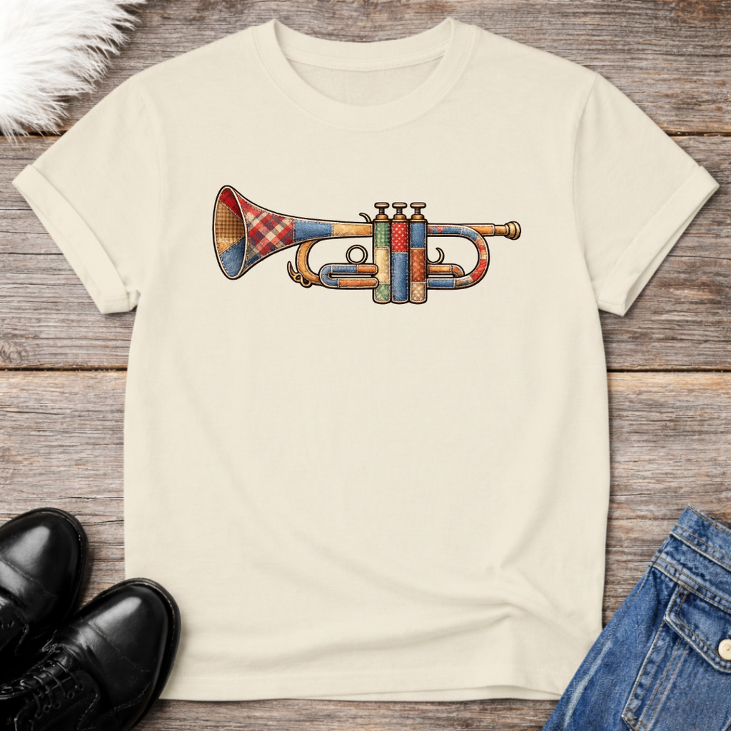 Trumpet Faux Patchwork Tee