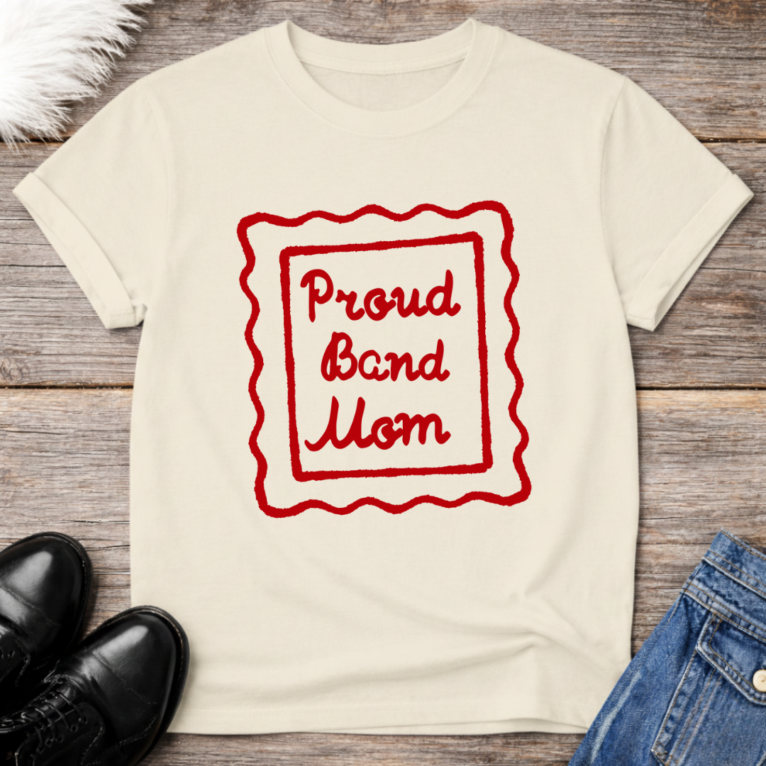 Proud Band Mom Doodle Stamp Tee