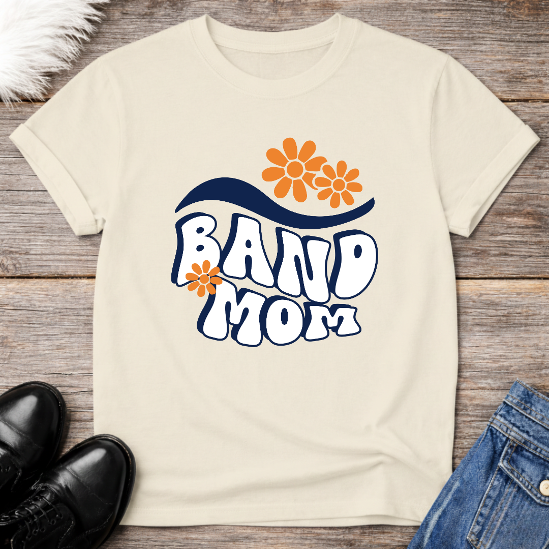 Retro Band Mom Flower Graphic T-Shirt