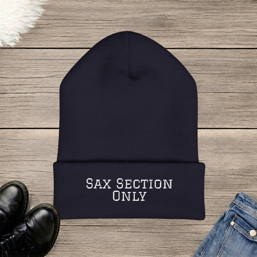 Sax Section Only Embroidered Cuffed Beanie