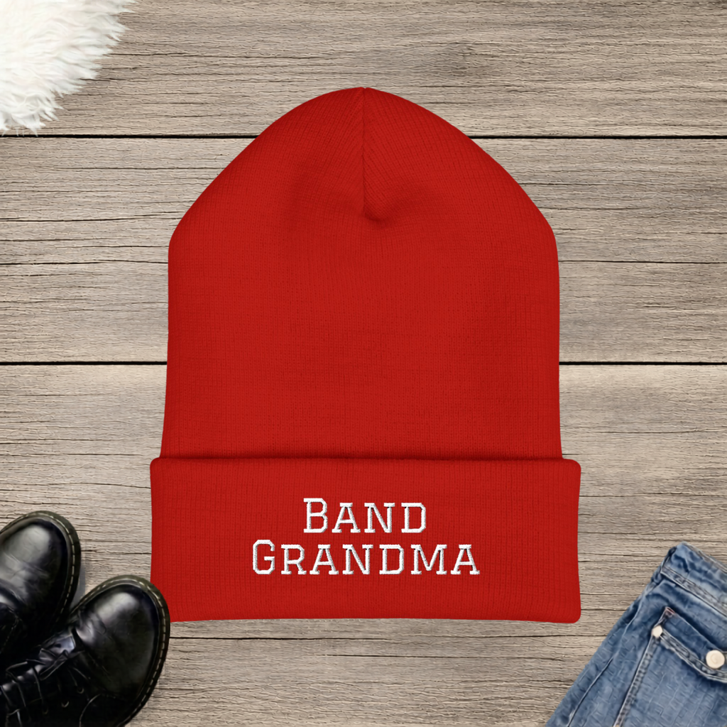 Band Grandma Embroidered Cuffed Beanie