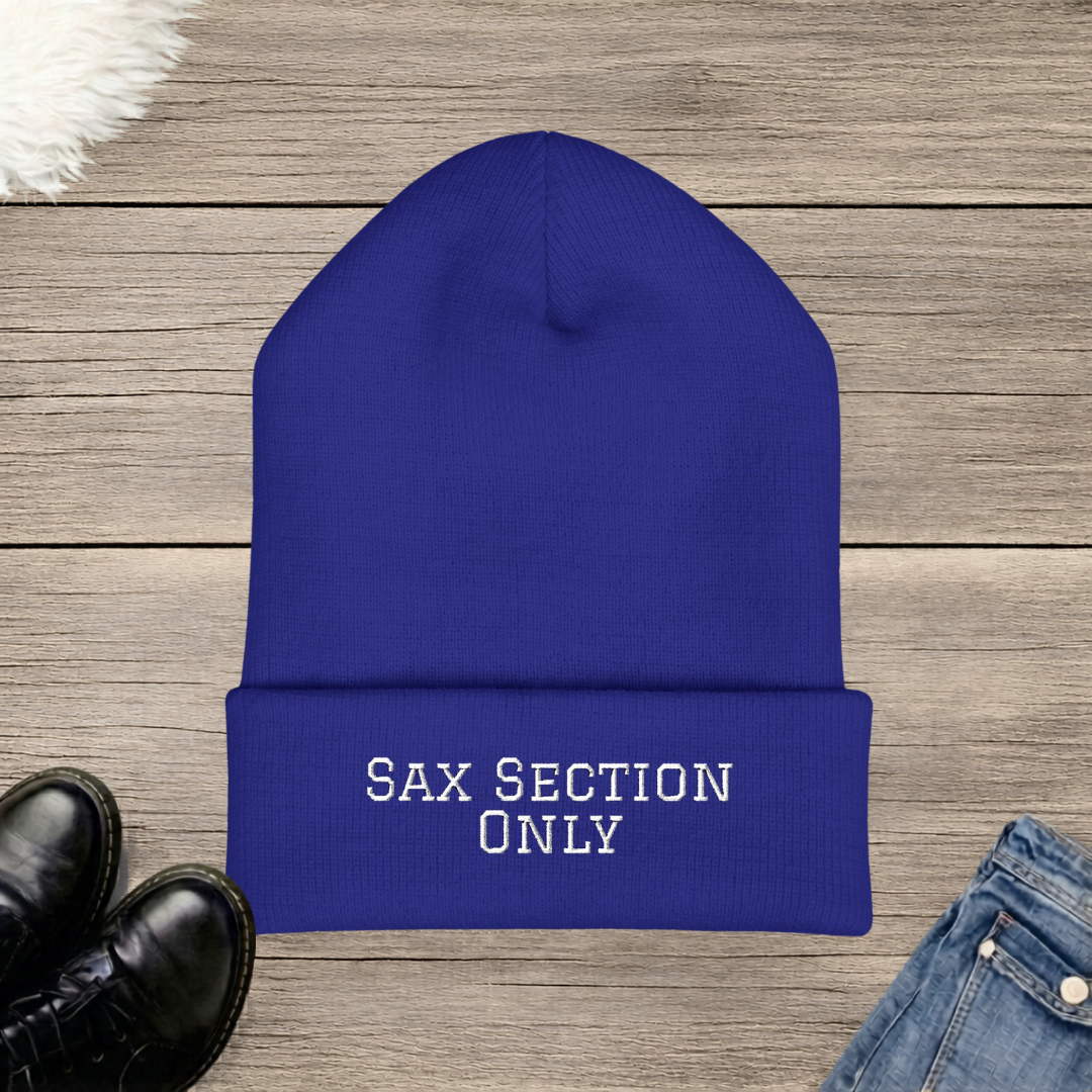 Sax Section Only Embroidered Cuffed Beanie
