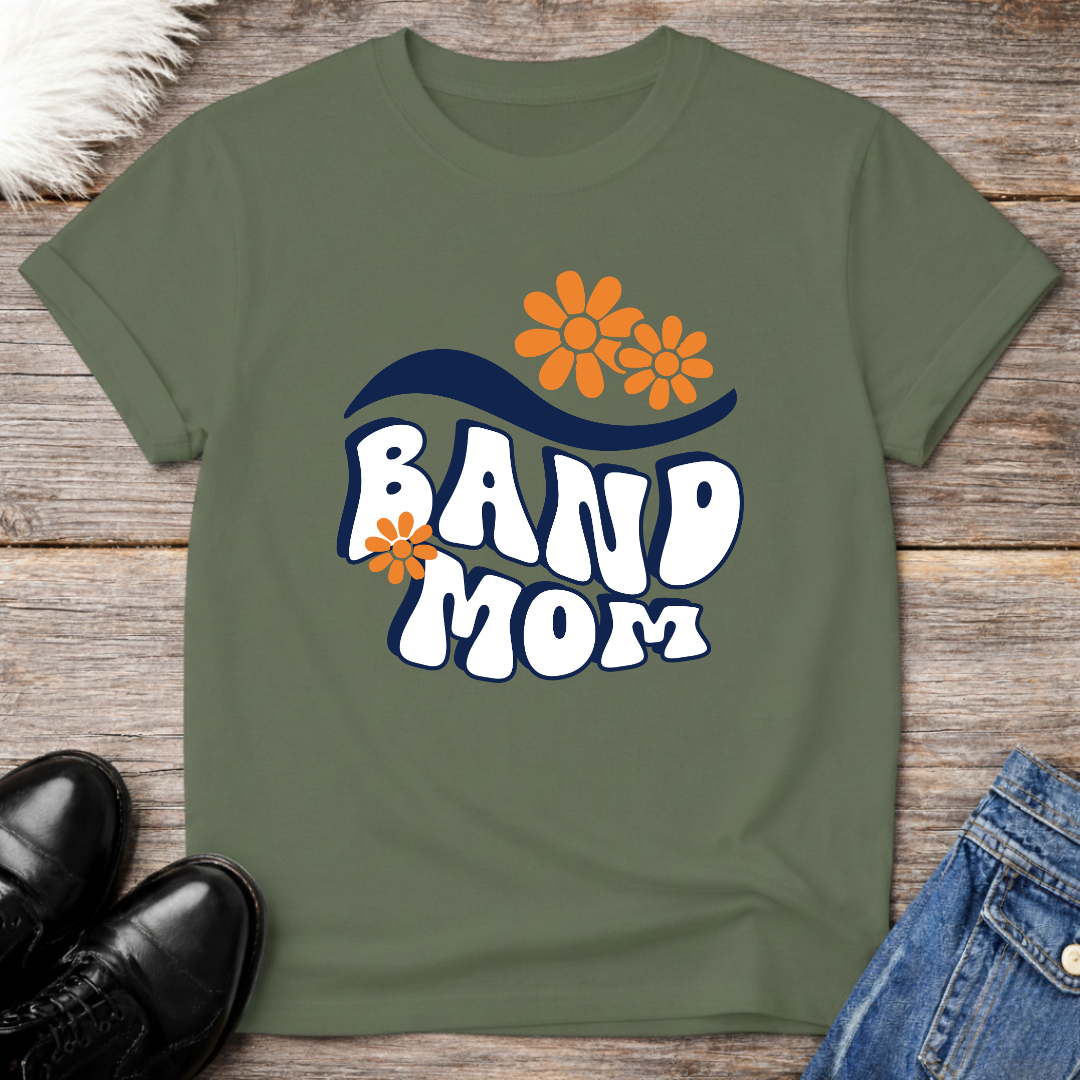 Retro Band Mom Flower Graphic T-Shirt