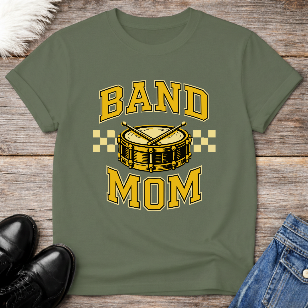Band Mom Checkered Tee