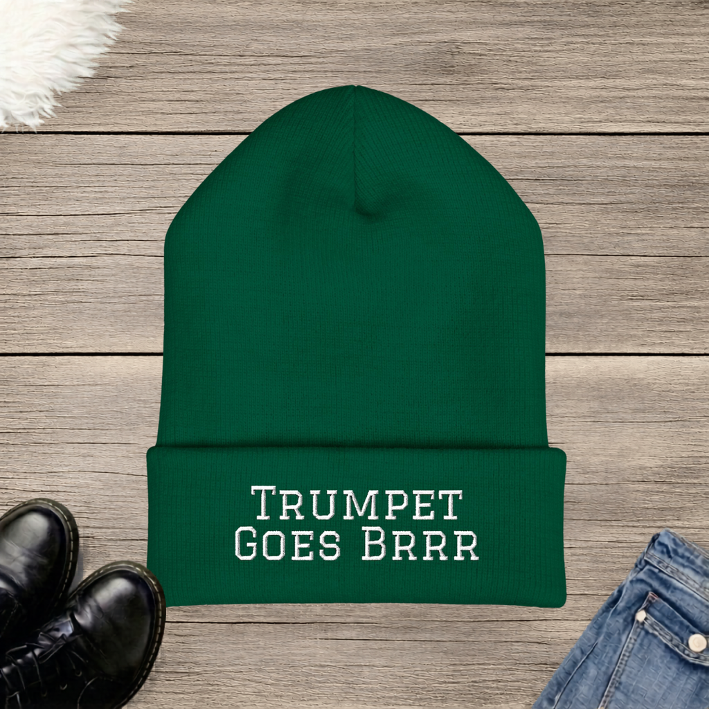 Trumpet Goes Brrr Embroidered Cuffed Beanie