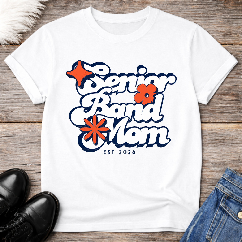 Senior Band Mom Est 26 Retro Tee