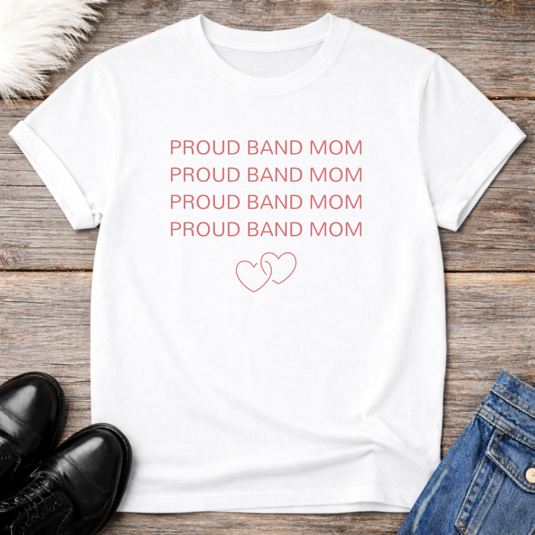 Proud Band Mom Hearts Tee