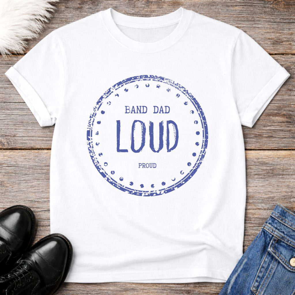 Band Dad Loud Vintage Stamp Tee
