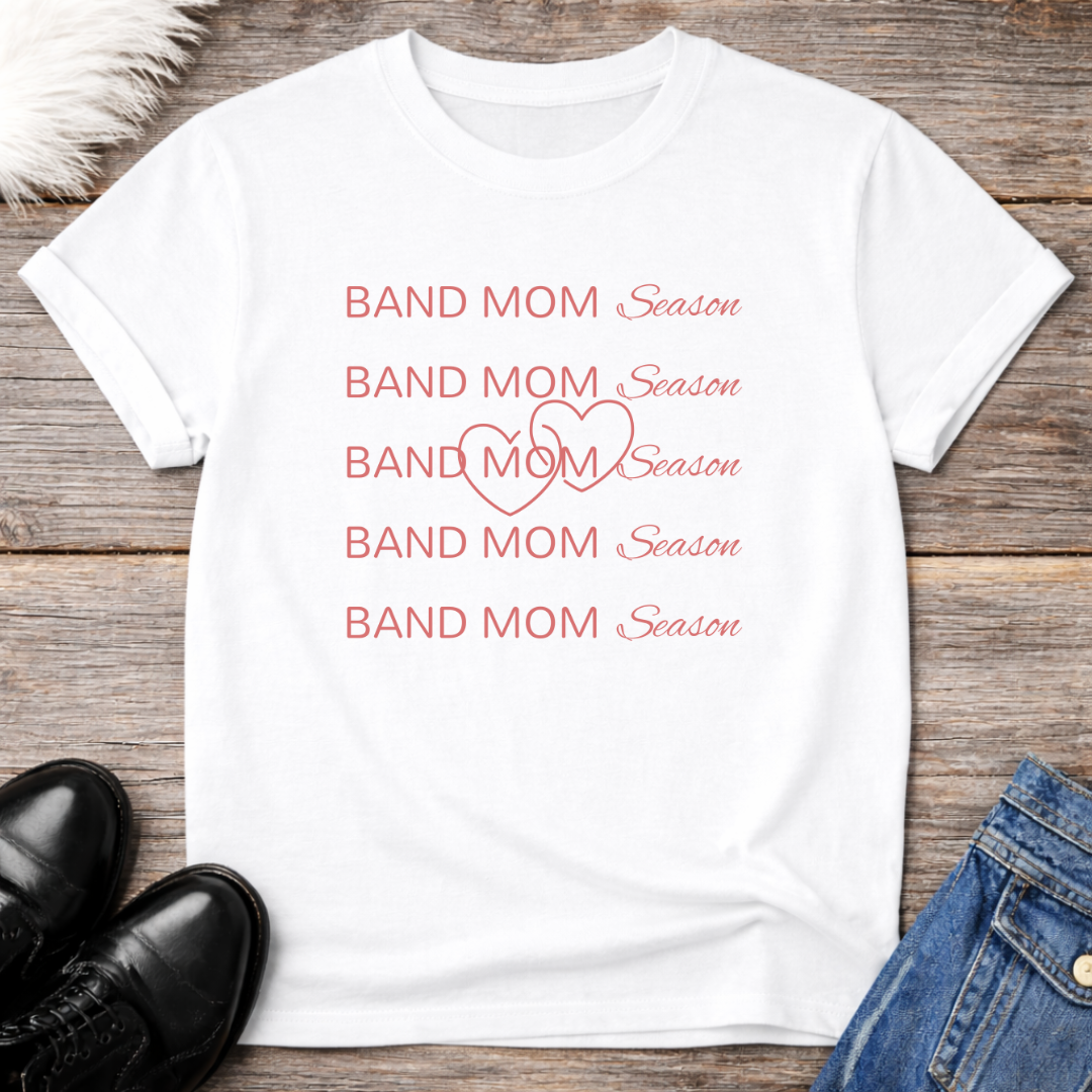 Band Mom Season Hearts Tee