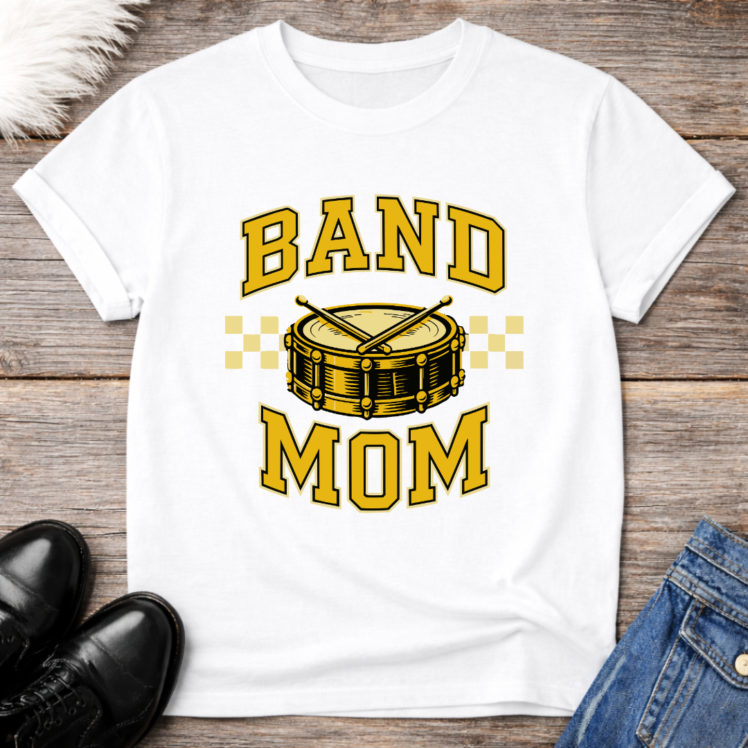 Band Mom Checkered Tee