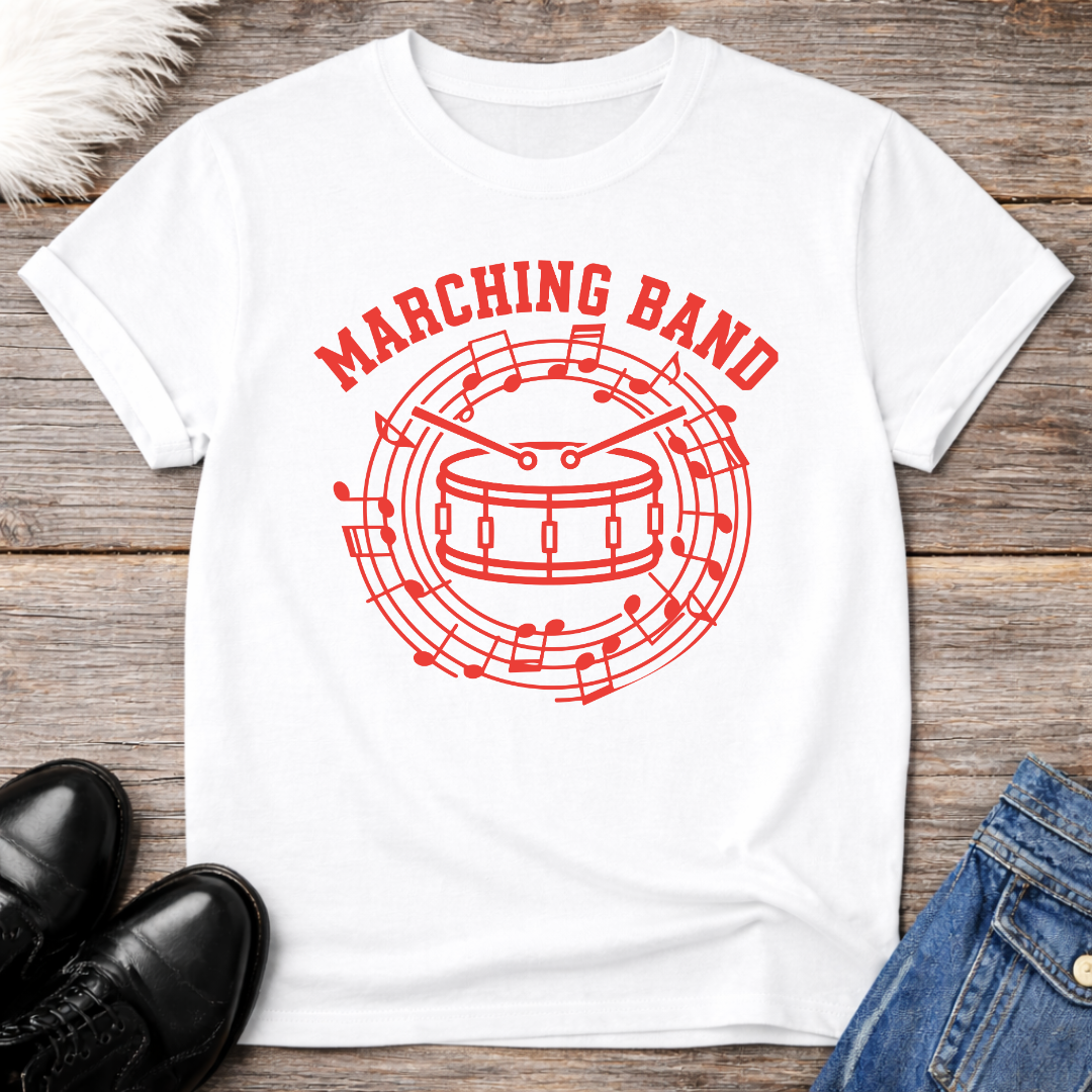 Marching Band Red Drum Tee