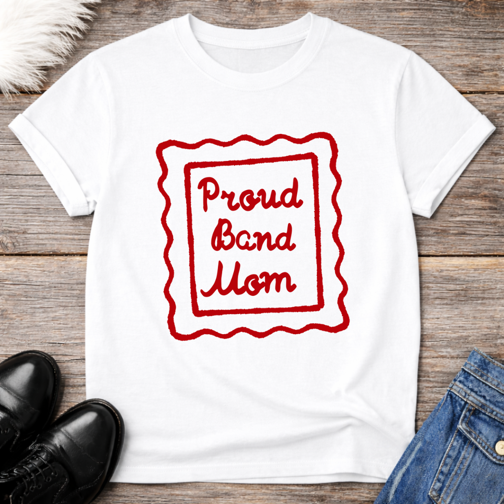 Proud Band Mom Doodle Stamp Tee