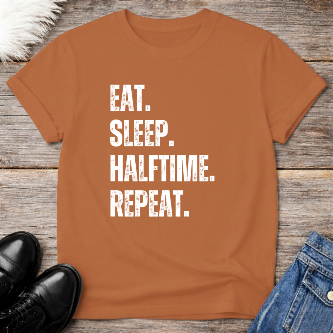 Eat Sleep Halftime Repeat Grunge T-Shirt